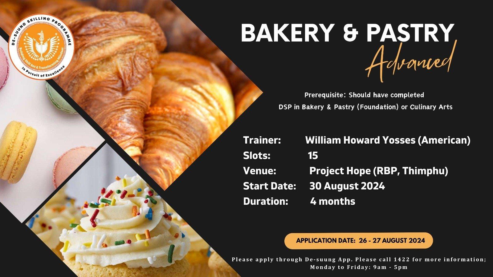 Re-Announcement for Bakery & Pastry